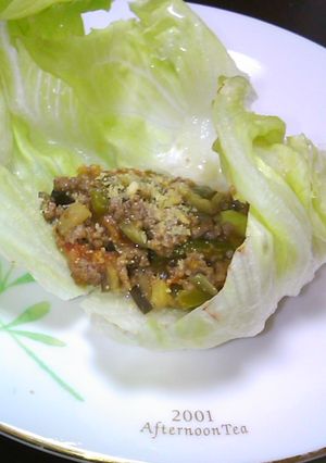 夏野菜とひき肉のレタス包み-レシピのメイン写真