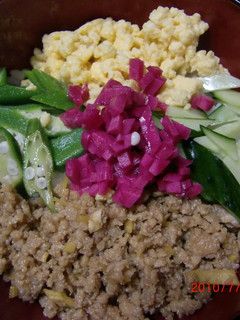とりぞぼろ、夏野菜丼!-レシピのメイン写真