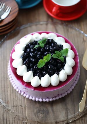 ブルーベリー♪レアチーズムースケーキ♪-レシピのメイン写真