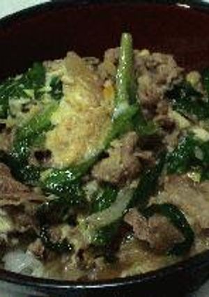 ニラ玉風牛丼-レシピのメイン写真