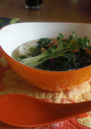 さっぱり！モロヘイヤ　スープご飯-レシピのメイン写真