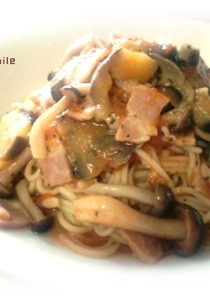 味噌がみそ♪茄子とトマトの冷製パスタ♪-レシピのメイン写真