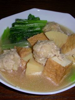 たけのことひき肉のつくね煮-レシピのメイン写真