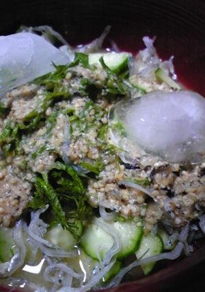 食欲が無い時のお昼ご飯！冷汁丼-レシピのメイン写真
