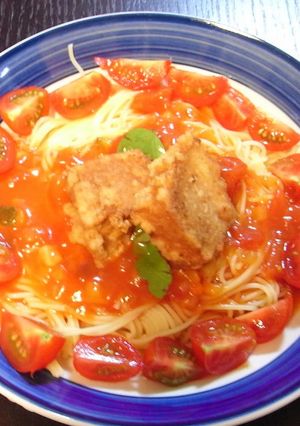 トマトソースの冷製　お手軽パスタ-レシピのメイン写真