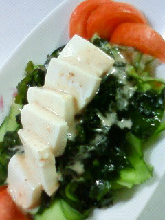 簡単!豆腐きゅうりとワカメのサラダ-レシピのメイン写真