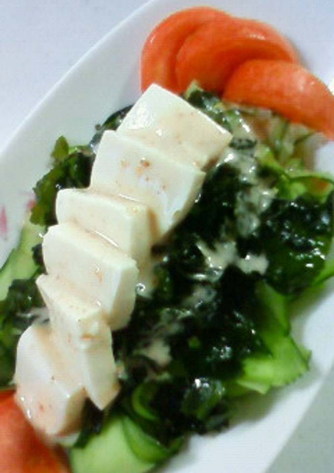 簡単！豆腐きゅうりとワカメのサラダ-レシピのメイン写真