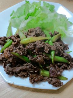 定番!牛肉とアスパラの炒め物-レシピのメイン写真