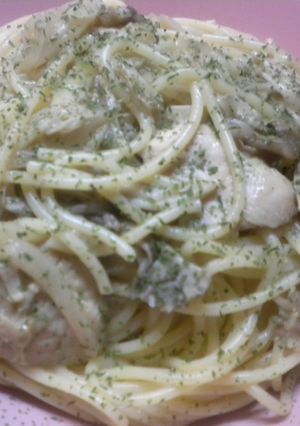 Sスパゲティー(鶏胸と茸のマヨ醤油)-レシピのメイン写真
