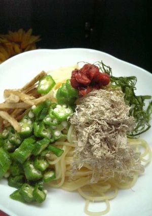 冷やしうどん風　夏の豆乳スープパスタ-レシピのメイン写真