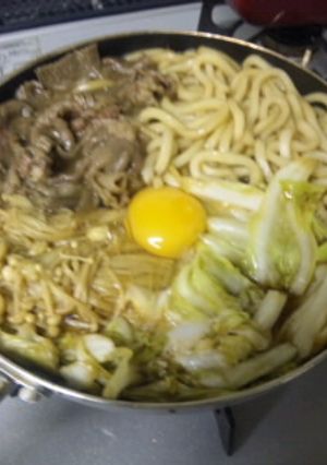 フライパンで簡単１人すき焼き風☆-レシピのメイン写真