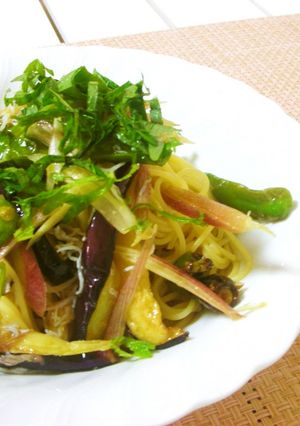 なすオクラみょうがの和風冷製パスタ-レシピのメイン写真