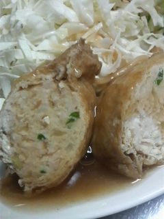 つくねと油揚げの煮物-レシピのメイン写真