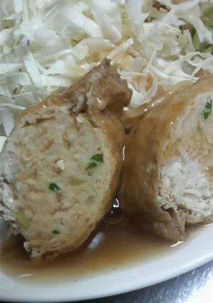 つくねと油揚げの煮物-レシピのメイン写真