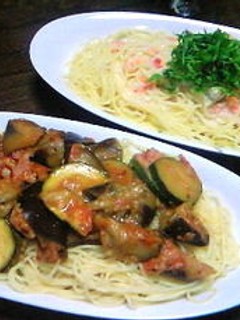 なすとズッニキーの冷製パスタ-レシピのメイン写真