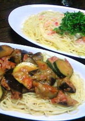 なすとズッニキーの冷製パスタ-レシピのメイン写真