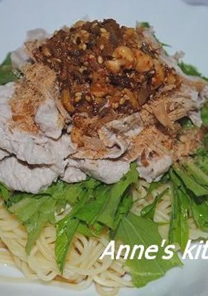 食べるラー油で冷製豚しゃぶパスタ-レシピのメイン写真