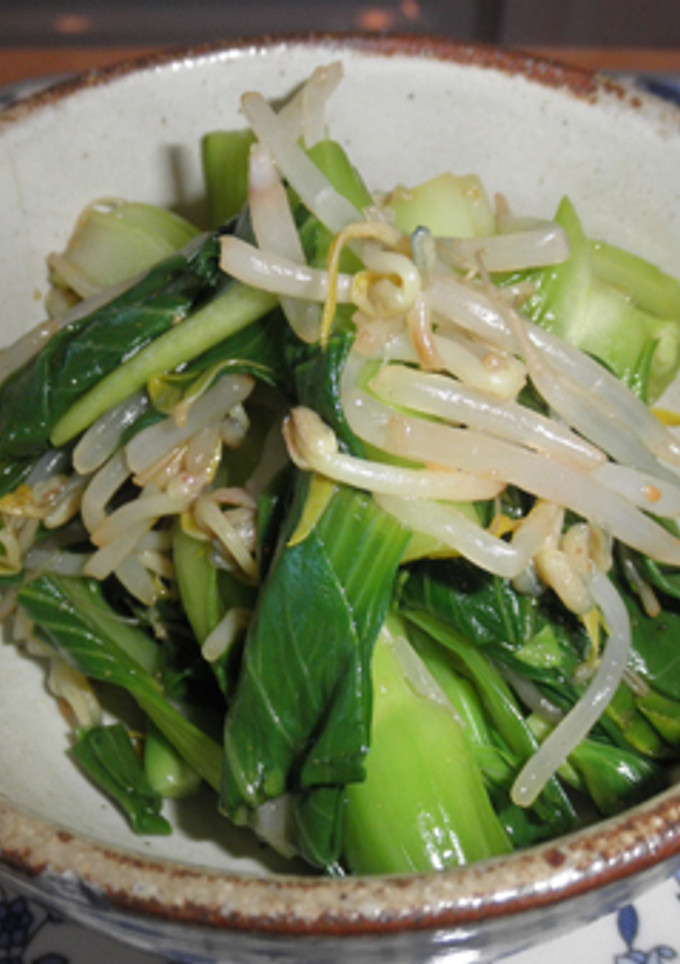 もやしと青梗菜の沙茶醤天つゆおひたし-レシピのメイン写真