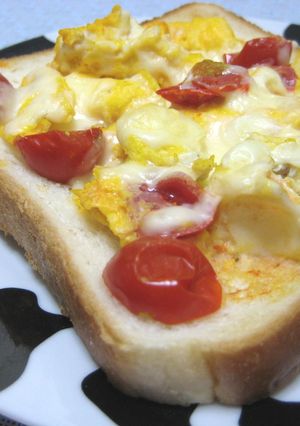 レンジで☆トマトスクランブルトースト-レシピのメイン写真