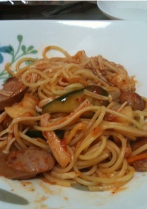 キムチトマトソースパスタ-レシピのメイン写真