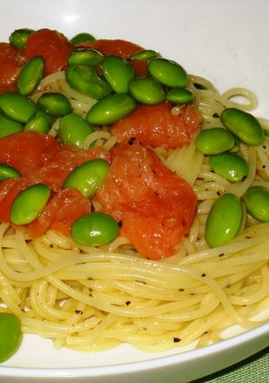 枝豆とスモークサーモンの冷製パスタ-レシピのメイン写真