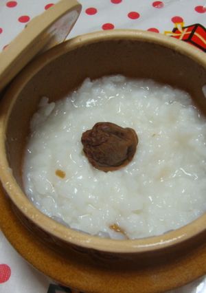 釜飯の器でおかゆ-レシピのメイン写真
