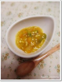 離乳食中期♥カボチャと鶏そぼろあんかけ煮-レシピのメイン写真