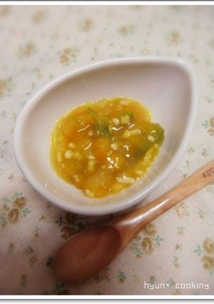 離乳食中期♥カボチャと鶏そぼろあんかけ煮-レシピのメイン写真