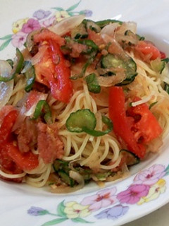 野菜たっぷり♪たらこの和風冷製パスタ-レシピのメイン写真