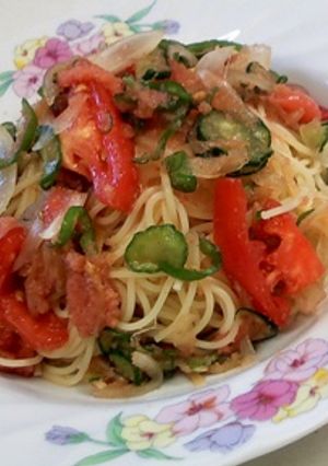 野菜たっぷり♪たらこの和風冷製パスタ-レシピのメイン写真
