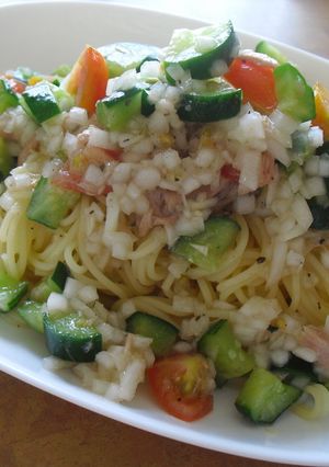 ツナと野菜マリネの冷製パスタ-レシピのメイン写真