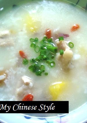 香港式本格中華粥（鶏とサツマイモ編）-レシピのメイン写真