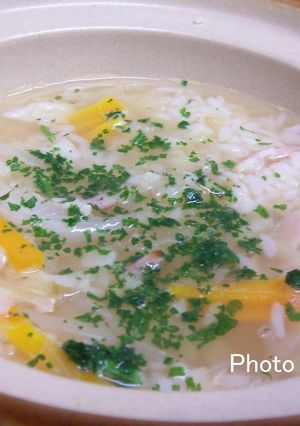 洋風にんにく雑炊（＾＾！-レシピのメイン写真