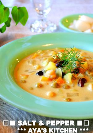 *ミックスベジタブル&豆★カレースープ*-レシピのメイン写真