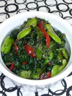 『法蓮草と空豆の黒胡麻和え』-レシピのメイン写真