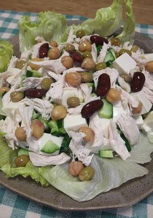 鶏ササミと豆腐の✿クリーミーサラダ-レシピのメイン写真