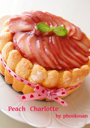 桃のババロアシャルロットケーキ♪-レシピのメイン写真