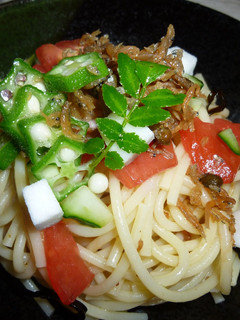 夏野菜とちりめん山椒で和風冷製パスタ-レシピのメイン写真