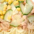 冷製☆豆腐クリームパスタにキムチプラス