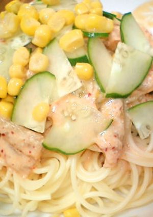 冷製☆豆腐クリームパスタにキムチプラス-レシピのメイン写真