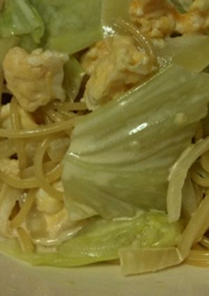簡単【ポン酢】和風キャベツパスタ-レシピのメイン写真