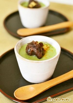 抹茶豆乳プリン ♪ （アガー使用）-レシピのメイン写真