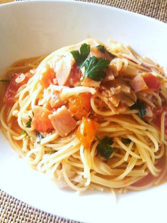 たもぎ茸とベーコンのトマトパスタ-レシピのメイン写真