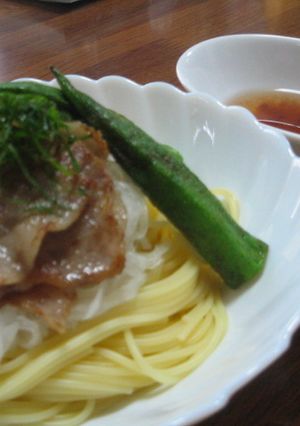アツひや☆カリカリ豚の冷製梅パスタ☆-レシピのメイン写真