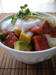 スパムとアボカドのスタミナ丼-レシピのメイン写真