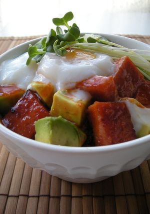 スパムとアボカドのスタミナ丼-レシピのメイン写真