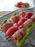 ＢＢＱに♪ホタテ貝柱とベーコンの串焼き