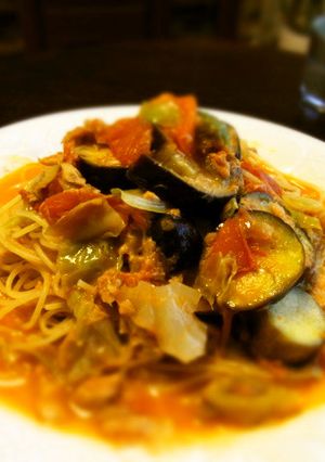 夏野菜とツナのパスタ-レシピのメイン写真