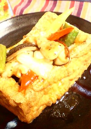 鶏肉と野菜の厚揚げ詰め-レシピのメイン写真
