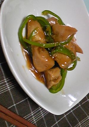 簡単!!ピーマンと鶏肉のとろ~り炒め♡-レシピのメイン写真